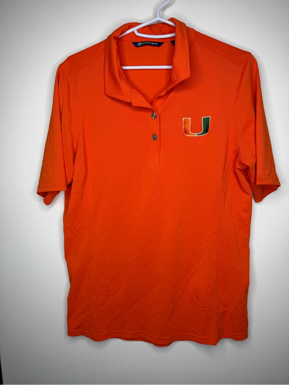 Cutter & Buck Miami Hurricanes orange polo women’s Large
